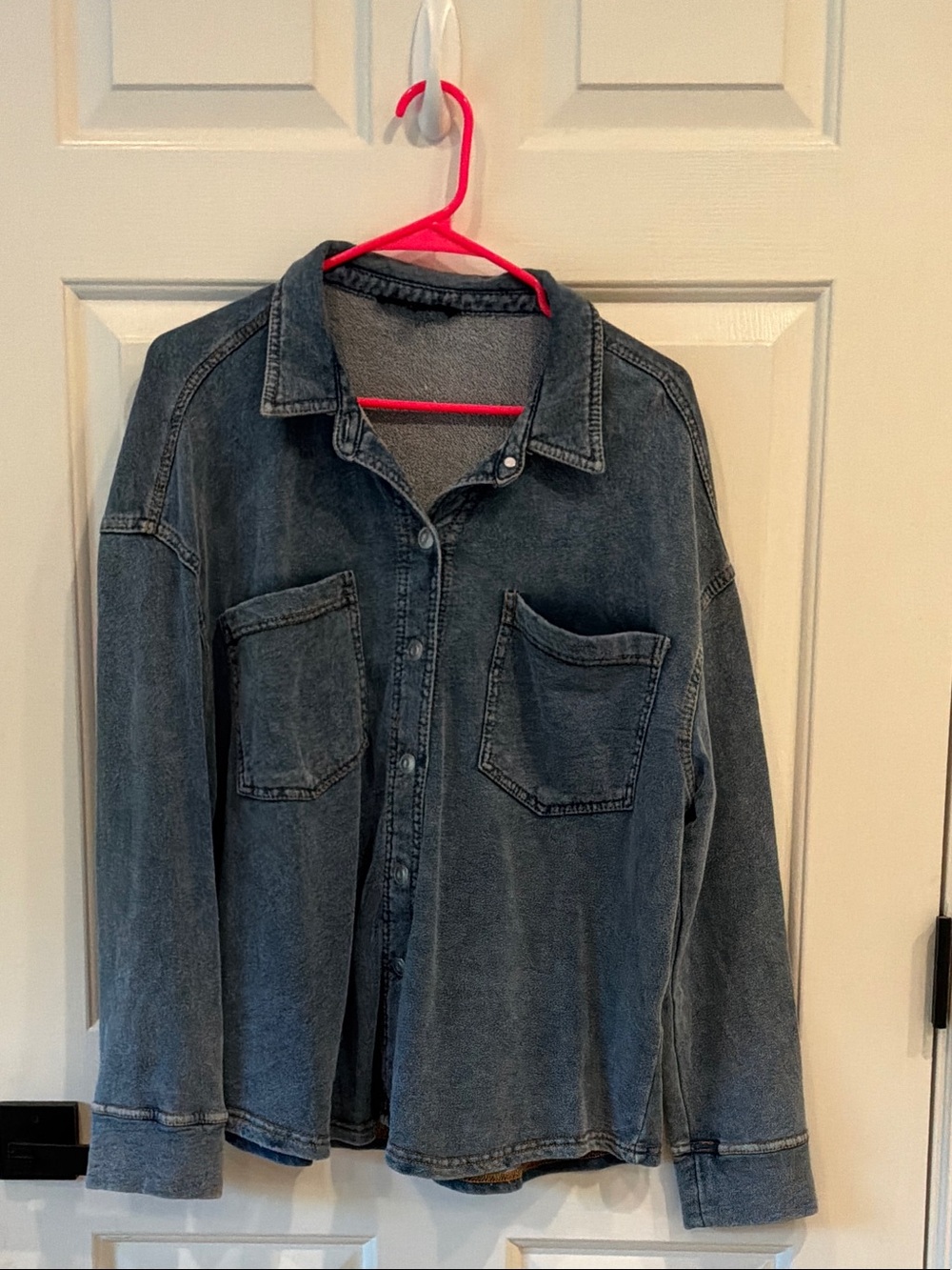 Jane and Delancey Washed Blue Denim Button-Down Shirt